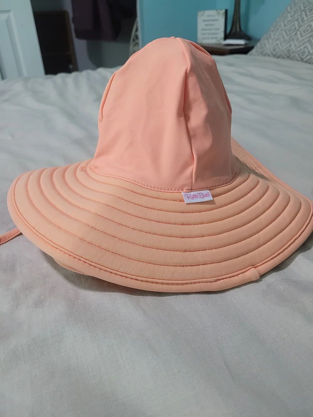 Ruffle Butts Peach/Pale Orange Wide Brim Sun Hat for Kids